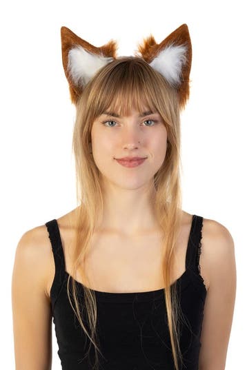 KIMU® Haarband Grote Furry Oortjes Bruin Wit Beer Vos Diadee, Ophalen of Verzenden, Nieuw
