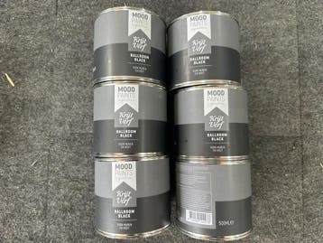 Veiling - 6x Moodpaints krijtverf Ballroom Black 0,5L, Bricolage & Construction, Peinture, Vernis & Laque