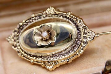 Handmade - Broche - 18 carats Or jaune, broche extra-large