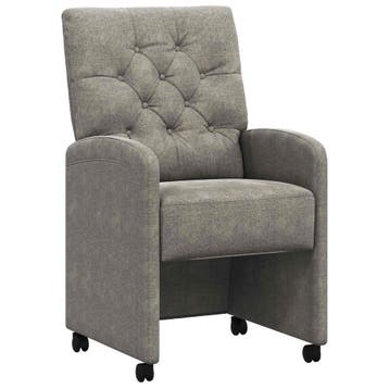 vidaXL Eetkamerstoelen met wielen 2 pcs Lichtgrijs 58 x 67 x, Verzenden, Nieuw