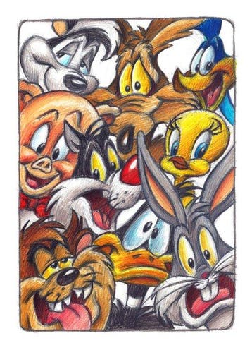 Joan Vizcarra Giclée - Looney Tunes Family Portrait –