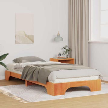 vidaXL Bedframe Bruin 90 x 220 cm Massief grenenhout, Verzenden