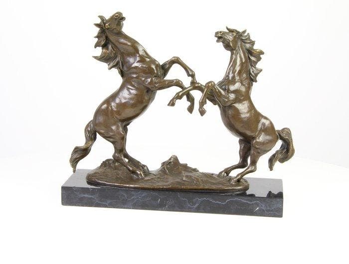 sculptuur, Beautiful Hand-Finished Bronze Sculpture of Two, Antiek en Kunst, Curiosa en Brocante