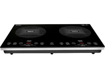 Koenic Kip 352925 Dubbele Inductieplaat - Zwart/zilver, Verzenden, Nieuw, Inductie