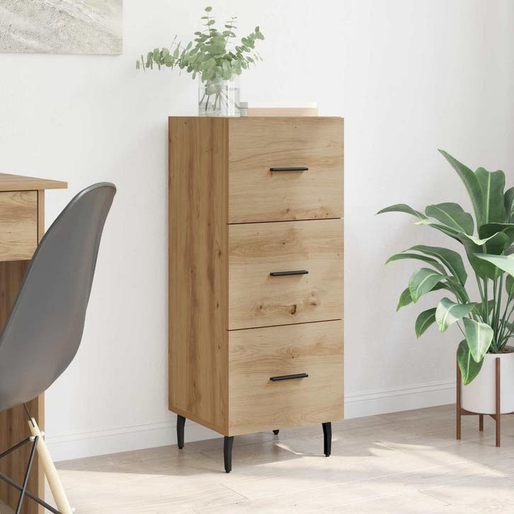 vidaXL Dressoir artisanaal eikenkleurig 34 x 34,5 x 90 cm, Maison & Meubles, Armoires | Dressoirs, Envoi