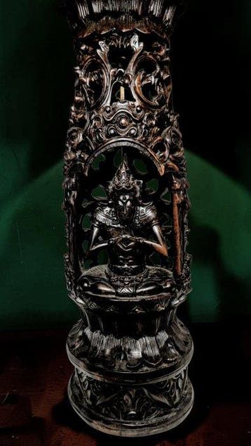 Tafellamp - 3 KG - Zware Handgesneden Balinese Lamp - 57 cm