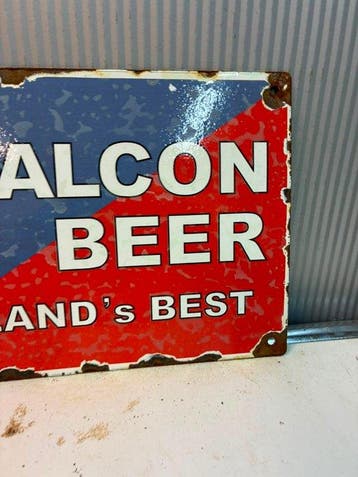 Falcon Beer – Holland’s Best – Emaille Reclamebord - Emaille