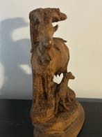Black Forest - sculptuur, Bouquetin et son petit en bois