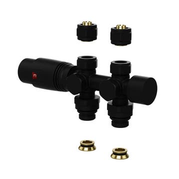 Belrad onderblok zwart thermostatisch recht/haaks compleet, Verzenden, Nieuw, Thermostaat