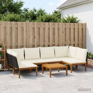 vidaXL 7 st Massief acaciahout & touw Naturel, Verzenden