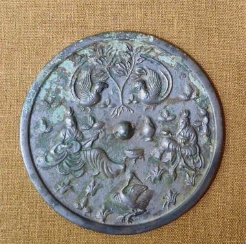 Zilverbrons Handspiegel - 15 cm (Zonder minimumprijs)