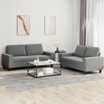 vidaXL 2-delige Loungeset stof donkergrijs, Verzenden, Nieuw