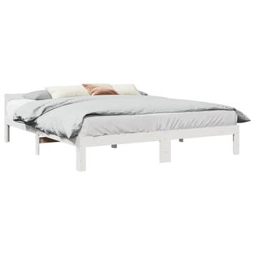 vidaXL Bedframe zonder matras massief grenenhout wit 160x200, Verzenden, Nieuw