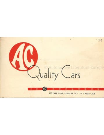 1935 AC CARS PROGRAMMA BROCHURE ENGELS, Nieuw