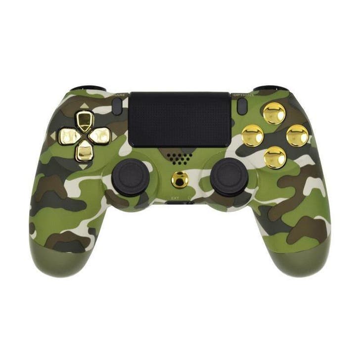 Playstation 4 / PS4 Controller Green Camouflage (Third Pa..., Games en Spelcomputers, Spelcomputers | Sony PlayStation 4, Zo goed als nieuw