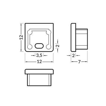 End - cap - met - kabelopening - wit - smart - 10mm - (2 -, Verzenden, Nieuw