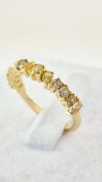 Zonder minimumprijs - Ring - 14 karaat Geel goud - 1.21ct., Nieuw