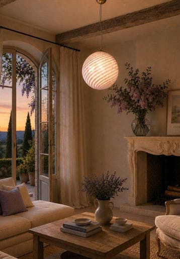 MIMU interior - Lustre - glycine - verre de Murano