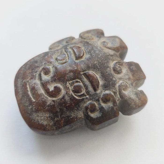 ancien tibétain ou népalais jadeïte Talismane perlé du, Antiek en Kunst, Antiek | Overige Antiek