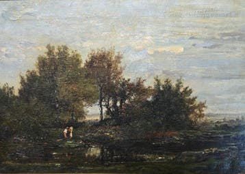 Alexandre René Véron (1826-1897) - Paseggio Boschivo, Antiek en Kunst, Kunst | Schilderijen | Klassiek