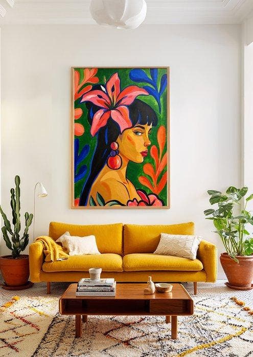 E. García - Retrato hawaiano XL, Antiquités & Art, Art | Peinture | Moderne