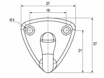 Rvs Fenderhaak Heidi 27x27mm A4 kwaliteit  - dubbel gaats, Verzenden
