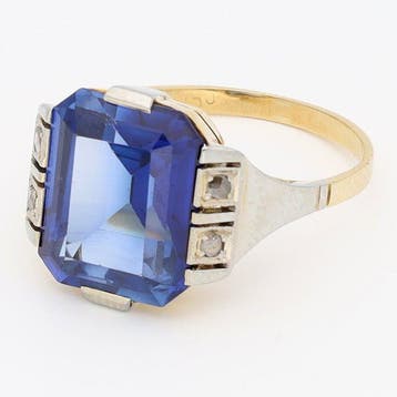 Ring - 14 karaat Geel goud, Witgoud Diamant (Natuurlijk) -