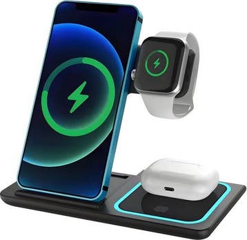2dekans | Nuvance Draadloze Oplader - 3 in 1 - 15W -, Telecommunicatie, Mobiele telefoons | Batterijen en Accu's, Ophalen of Verzenden