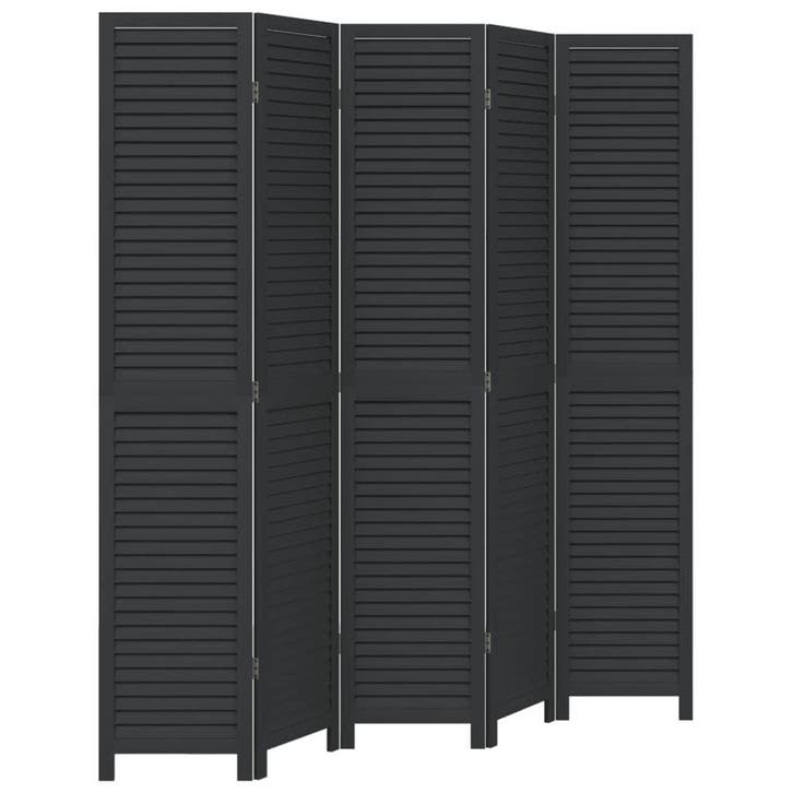 5-Panelen Kamerscherm Hout Zwart | Retour Deal 41% | Snel!, Maison & Meubles, Accessoires pour la Maison | Paravents d'intérieur