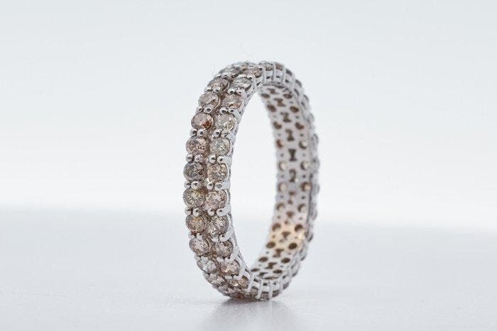 Eeuwigheidsring - 14 karaat Witgoud - 1.60ct. tw. Gemengde, Handtassen en Accessoires, Antieke sieraden