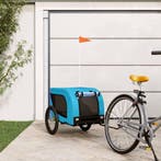 vidaXL Hondenfietstrailer oxford stof en ijzer blauw en, Verzenden