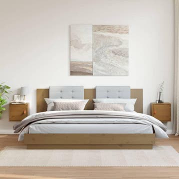 vidaXL Wandkasten 2 st 31,5x30x30 cm massief grenenhout, Huis en Inrichting, Kasten | Wandmeubels, Verzenden, Nieuw