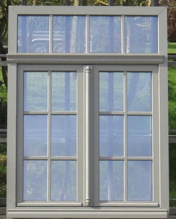 pvc raam , chassis , venster 119 x 160 creme /betongrijs, Ophalen of Verzenden, Raamkozijn