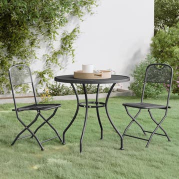 vidaXL 3-delige Tuinset metaalgaas antracietkleurig, Tuin en Terras, Tuinsets en Loungesets, Verzenden, Nieuw, Tuinset