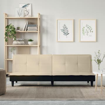 vidaXL Slaapbank / zetel stof crèmekleurig, Verzenden, Nieuw