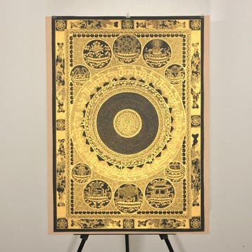 96x67 cm - Large Painting of Tibetan Tradition - Refined, Antiek en Kunst