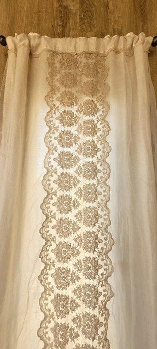 Gordijnstof - 320 cm - 140 cm - linnen en organza
