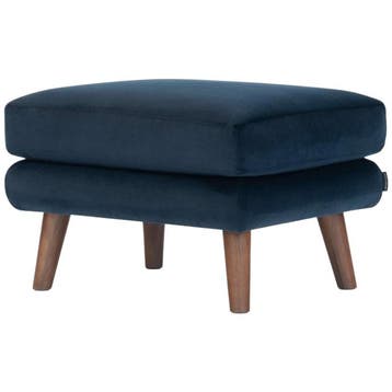 Sofacompany Georg Kruk Velours Lux Marineblauw - Poef -, Huis en Inrichting, Zetels | Voetbanken en poefs, Verzenden, Gebruikt