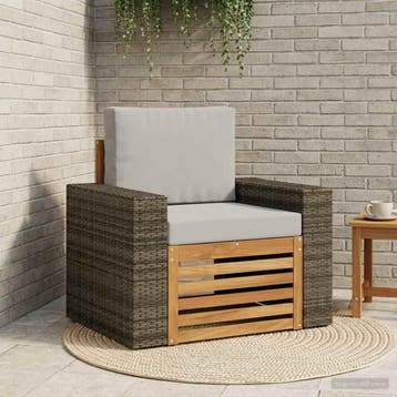 vidaXL Buiten Midden Sofa Naturel, Verzenden, Nieuw