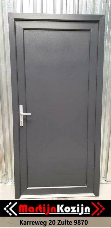 PVC Deuren in voorraad 98x200 wit glad of antraciet houtnerf, Kunststof, 80 tot 100 cm, Minder dan 200 cm, Nieuw
