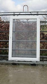 pvc raam , chassis van 123 x 179  wit / staalblauw, Doe-het-zelf en Bouw, 75 tot 150 cm, Kunststof, Raamkozijn, Nieuw