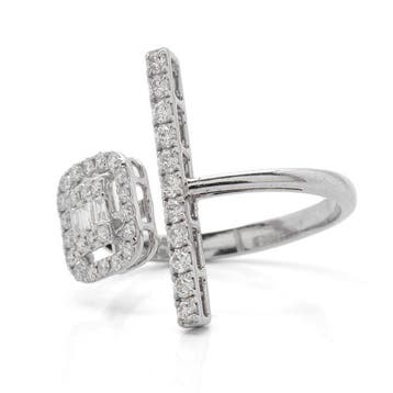 Statement ring - 14 karaat Witgoud - 0.48ct. tw. Diamant