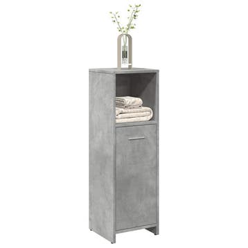 vidaXL Badkamerkast 30x30x95 cm spaanplaat betongrijs, Verzenden, Nieuw