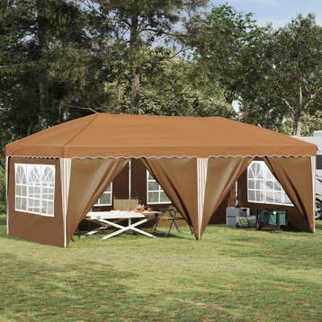 vidaXL Pop-up Feesttent 575 x 288 x 245 cm Beige, Verzenden