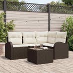 vidaXL Tuinbank Set Bruin poly rattan, Verzenden, Nieuw