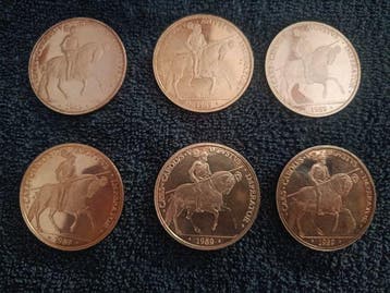 Spanje. 5 ECU 1989(6 monedas) (Zonder minimumprijs)