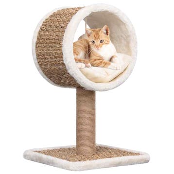 vidaXL Kattenmeubel met tunnel en speeltje 56 cm zeegras, Dieren en Toebehoren, Verzenden, Nieuw