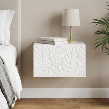 vidaXL Muurbevestigde Nachttafel Hoogglans Wit 49 x 34,5 x, Huis en Inrichting, Slaapkamer | Nachtkastjes, Verzenden, Nieuw