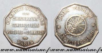 France Medaille Syndicate Chamber Of Stellmacherei Bauer..., Postzegels en Munten, Penningen en Medailles, Verzenden