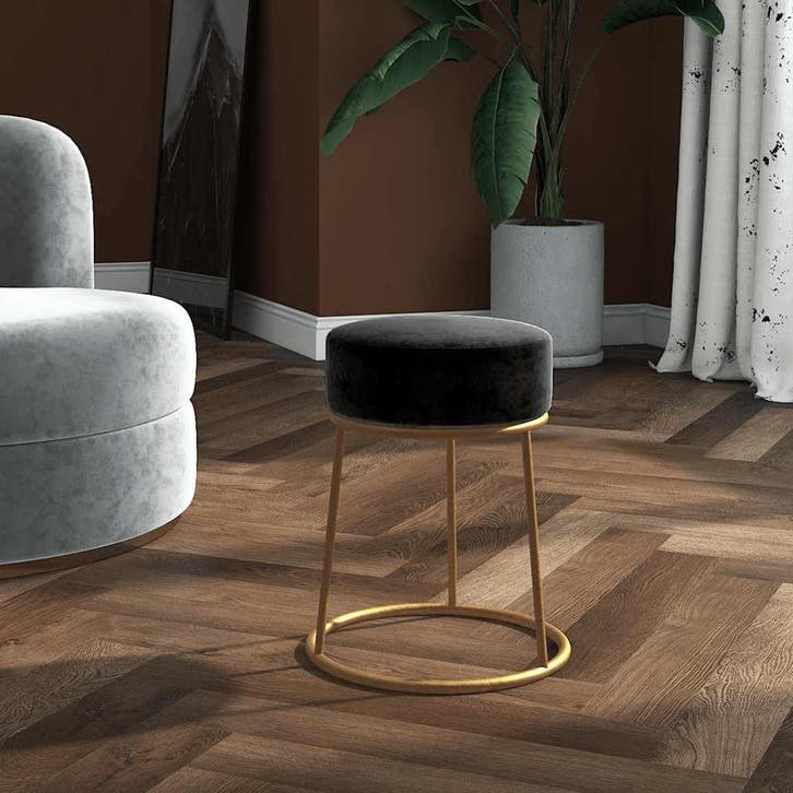 vidaXL Hocker rond fluweel zwart, Maison & Meubles, Chaises, Envoi
